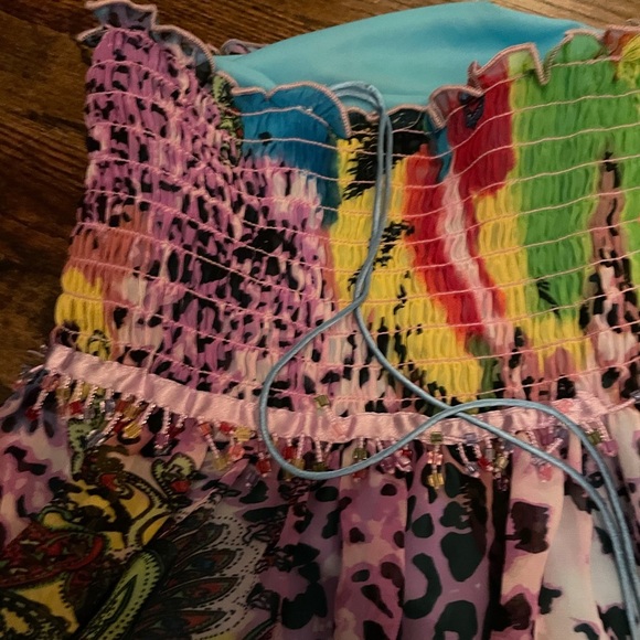 Gorgeous strapless or halter les tout petits sz.10 sheer overlay dress high low - Picture 5 of 6